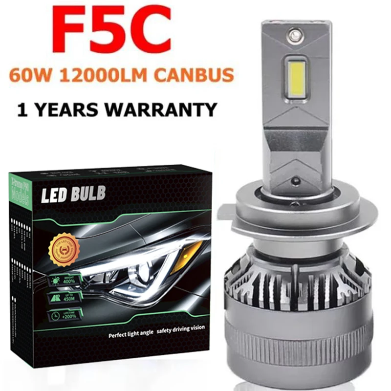 F5C 120W 12000LM H7 LED 電球 LED H7 ヘッドライトキットフォグライト H7 H8 H11 H1 9005 H16 9004 H4 車 LED ランプ LED ヘッドライト電球