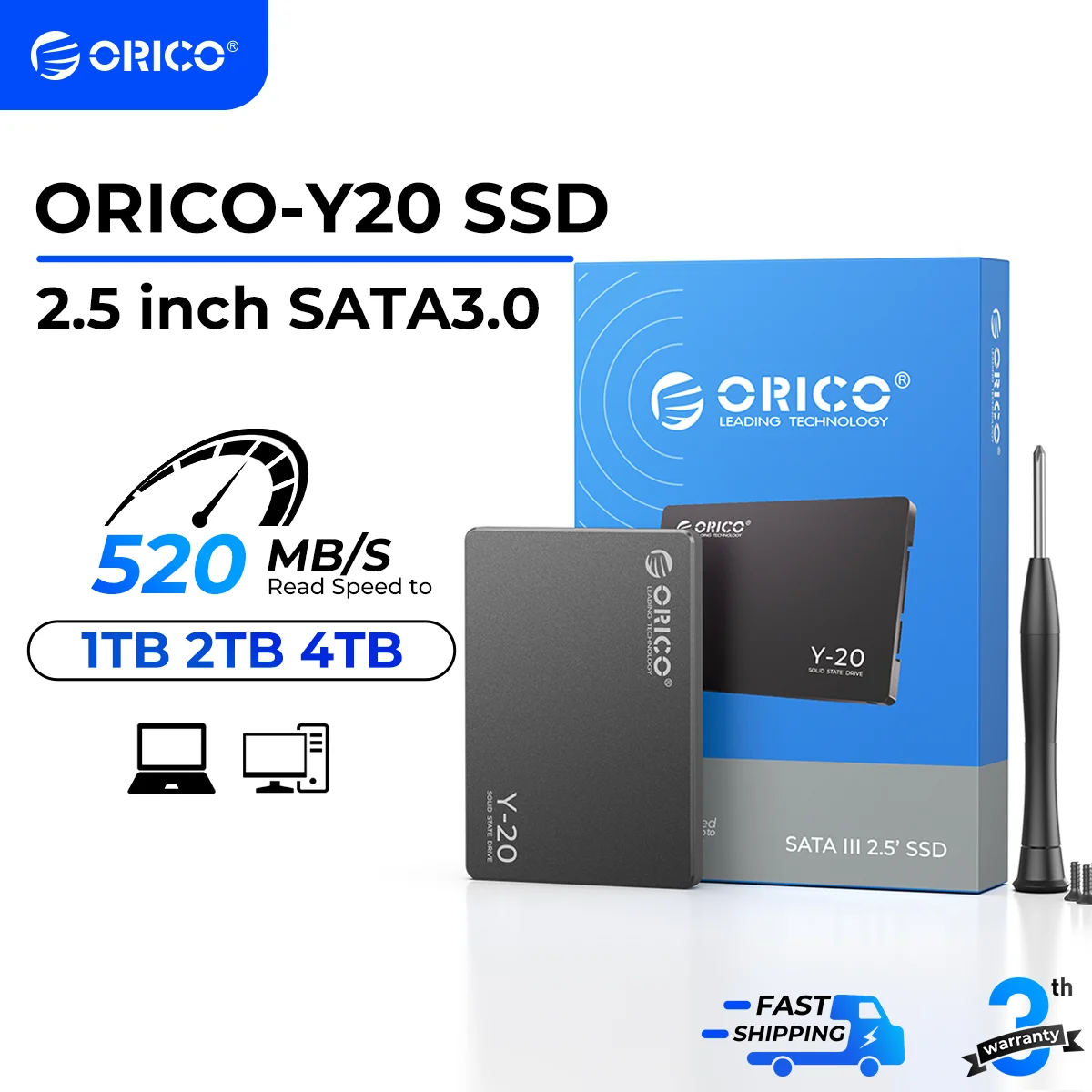 ORICO SATA III SSD 2.5 インチ内部ソリッドステートドライブ 3D NAND 512GB 1TB 2TB 4TB 最大 550MB/s アップグレード PC ラップトップデスクトップ Y20
