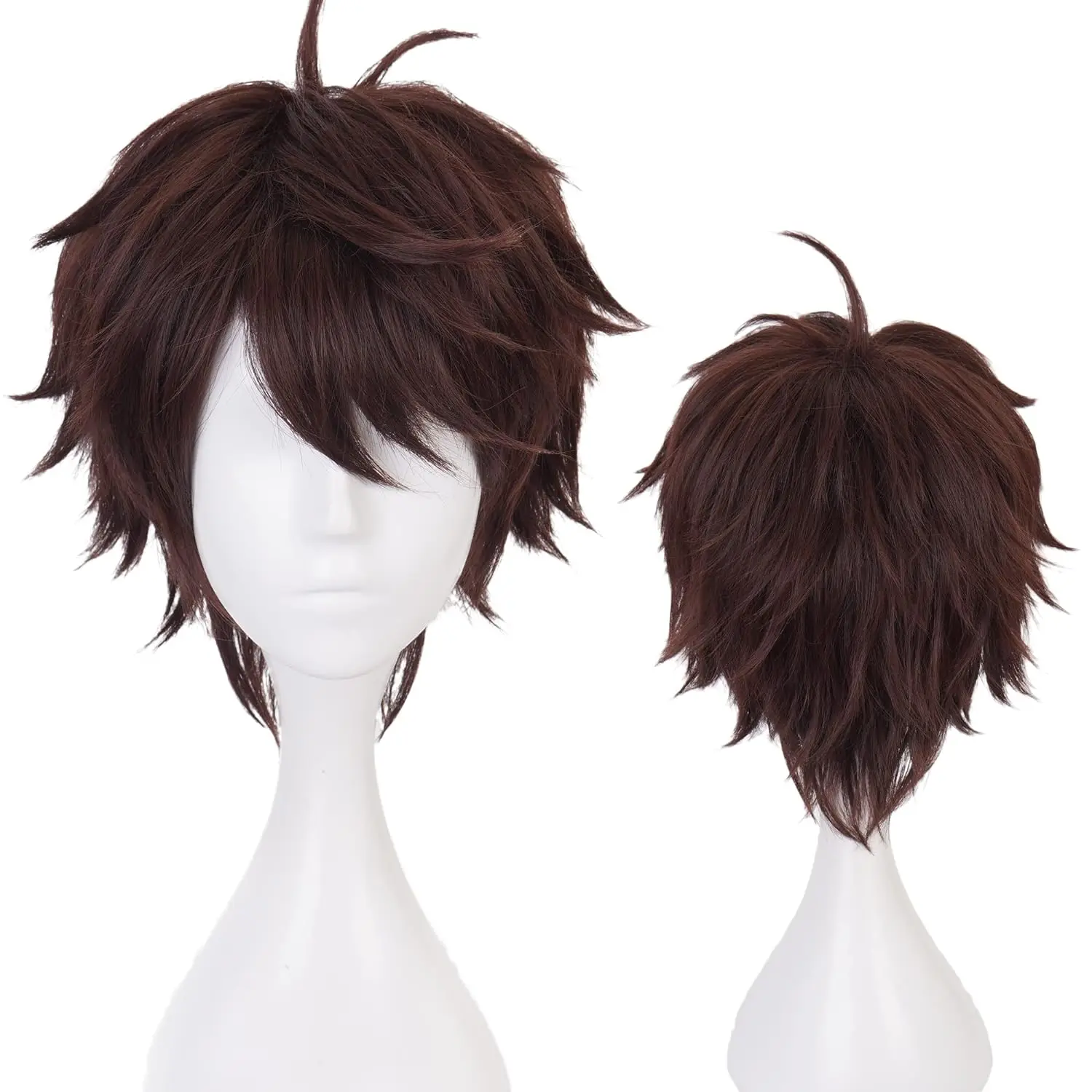 アニメ及川 Tooruc コスプレウィッグハイキュー衣装男性ショートダークブラウン合成かつらナチュラルソフトパーティーヘアウィッグ