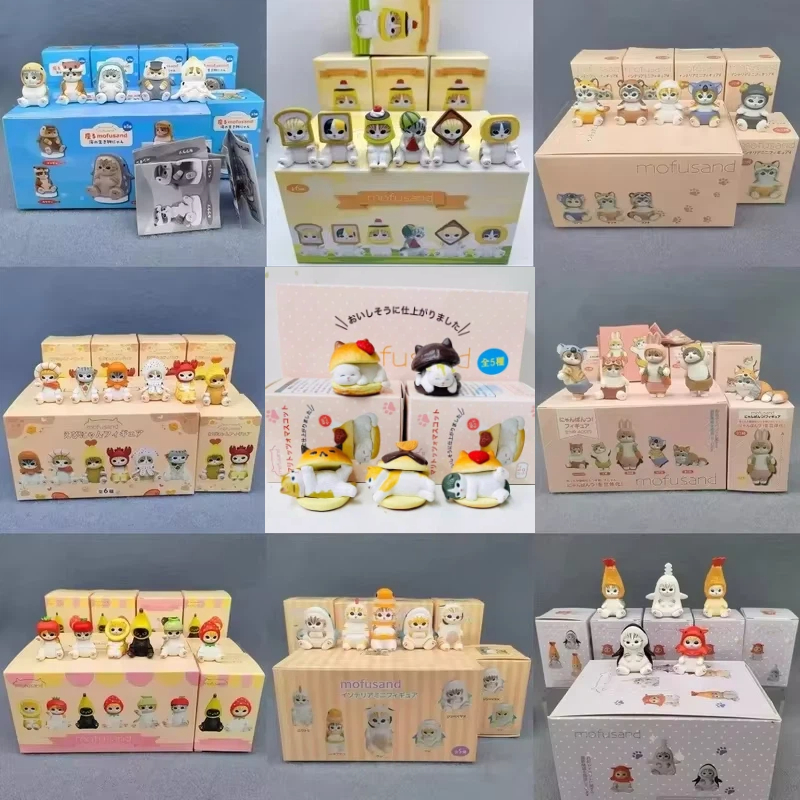 フルシリーズ Mofusand サメ猫ブラインドボックス Cos 蜂ウサギパン揚げエビアクションフィギュアおもちゃデスクトップ装飾誕生日ギフト