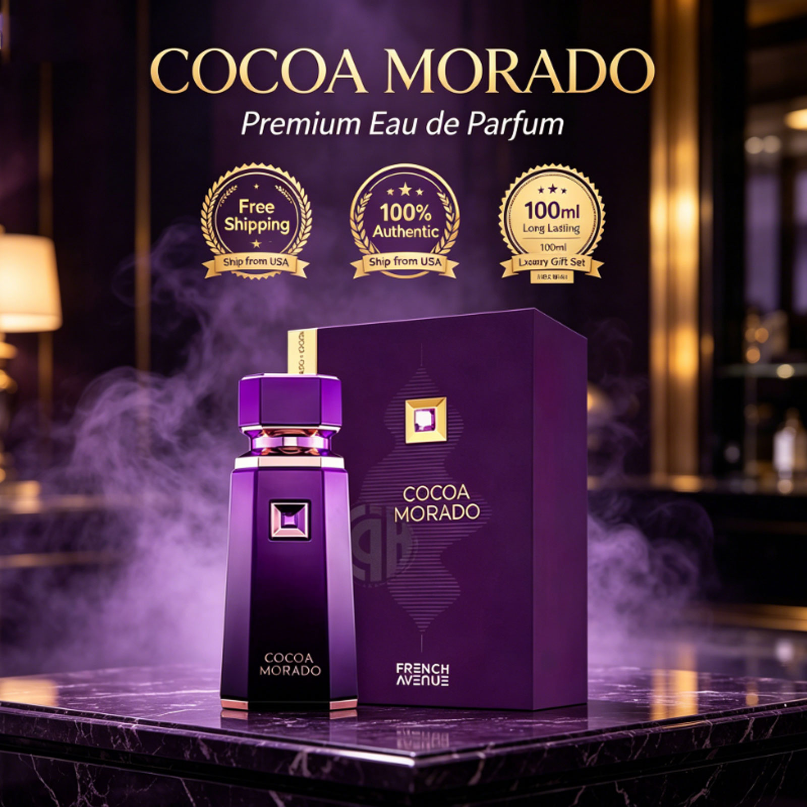 フレンチ アベニュー ココア モラド EDP 100 ミリリットル ユニセックス香水 アメリカから発送 送料無料 本物の長持ちするウードの香り コロン