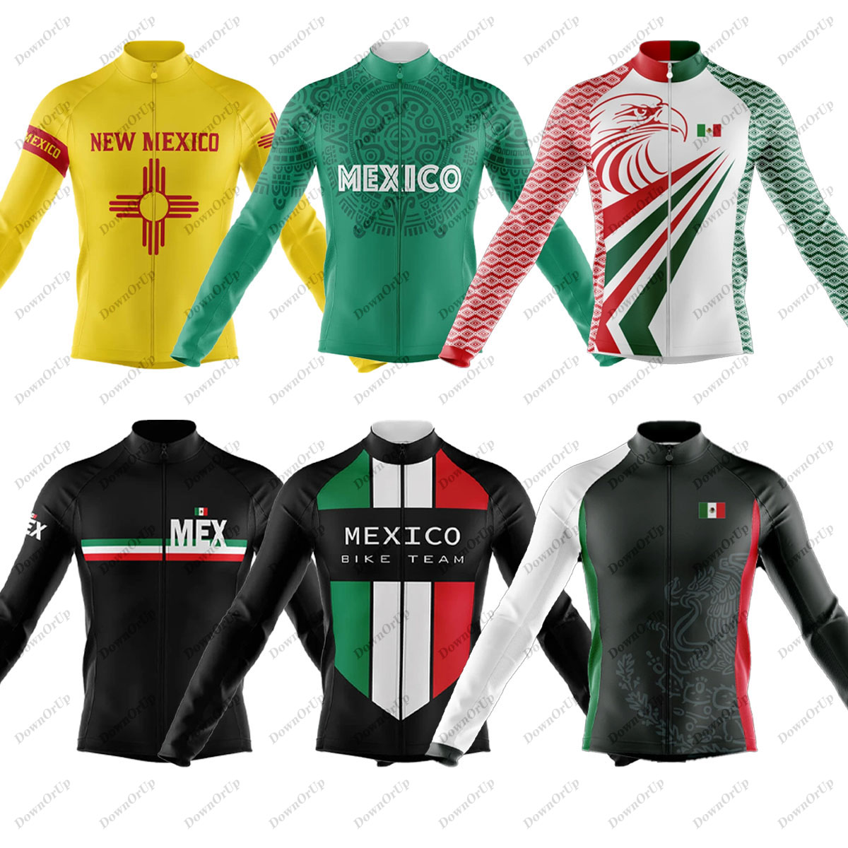 メキシコ メンズ 長袖 バイク サイクリング ジャージ 3 シーズン着用 プロ サイクリング ウェア マイヨ シクリスモ オムブレ
