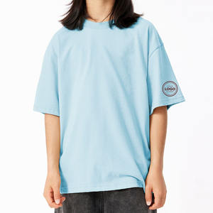 ロゴ入り 夏用ウォッシュドコットン 袖付き ボーイズ用 厚手のコットン ドロップショルダーTシャツ ルーズフィット 子供服