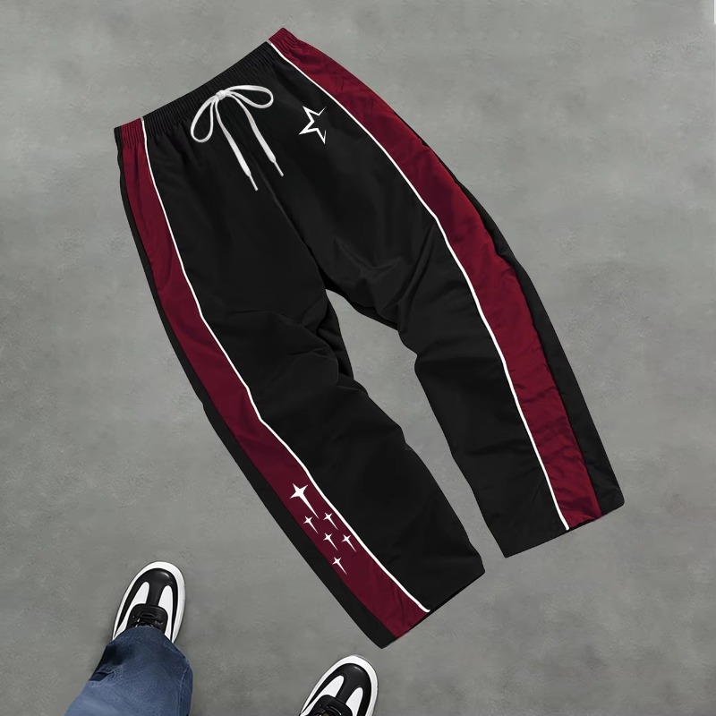 2026 新しいメンズスタープリントカジュアルスポーツパンツ春と夏のフィットネストレーニングパンツ毎日のトレンディな服装に適しています
