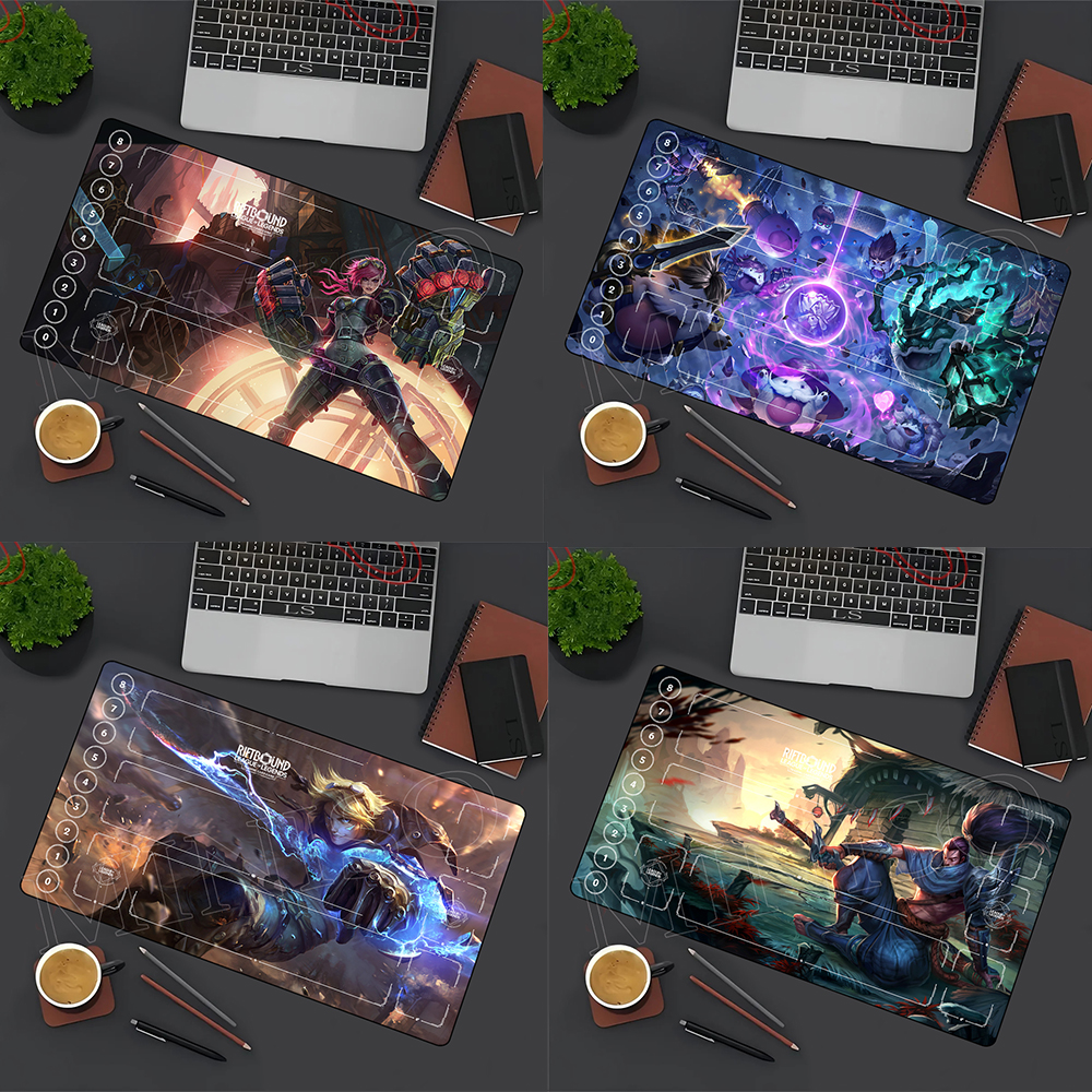 リーグ・オブ・マウスパッドレジェンドリフトバウンドシリーズジンクスカイサLOLカードゲームマット600x350mmステッチエッジラバーボードゲームパッド