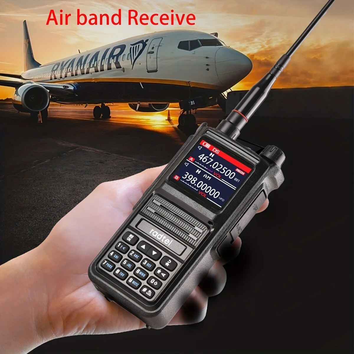 Radtel RT-470X フルバンドアマチュア無線 256 チャンネルエアバンド双方向無線 USB-C 航空 NOAA 警察海洋アマチュア HT スキャナロジャー