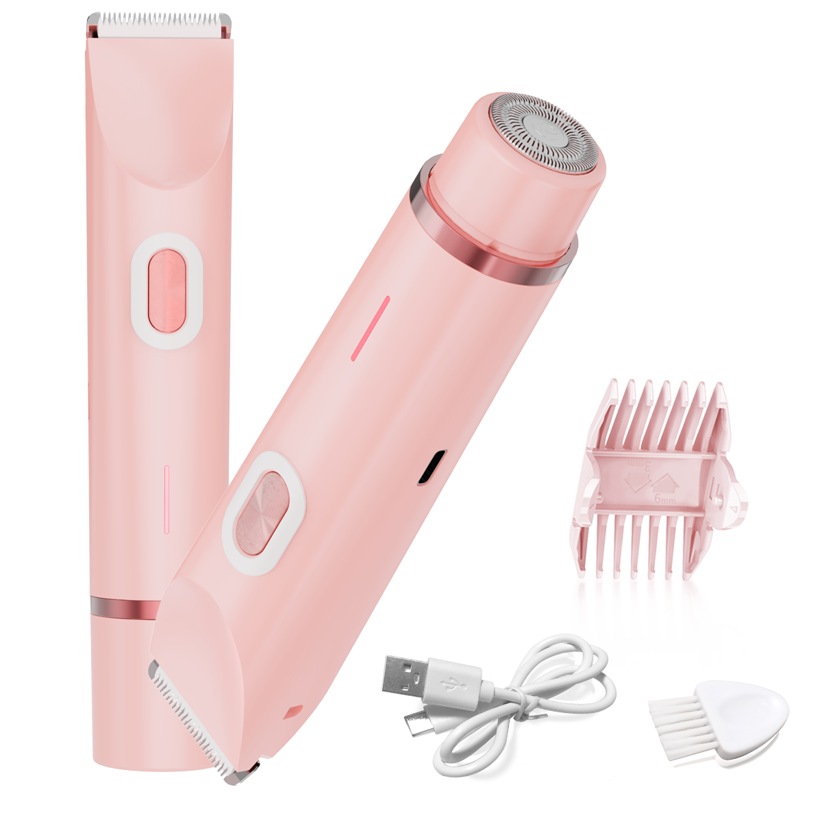 女性用ビキニトリマー、女性用2 in 1電気カミソリ、NURSETEKビキニシェーバー、IPX7防水