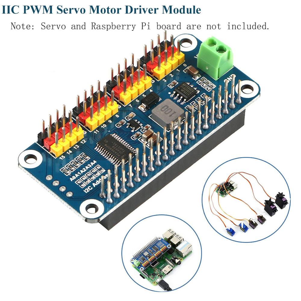 16 チャンネル I2C PWM サーボモータードライバーコントローラー HAT RasPi ラズベリーパイゼロ 2 W 3 4 5 ロボットアームアクセサリー拡張ボード