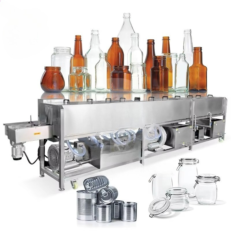 カスタムサイズのビール殺菌トンネル蒸気タイプ食品殺菌機械噴霧天然ジュースビールトンネル殺菌装置