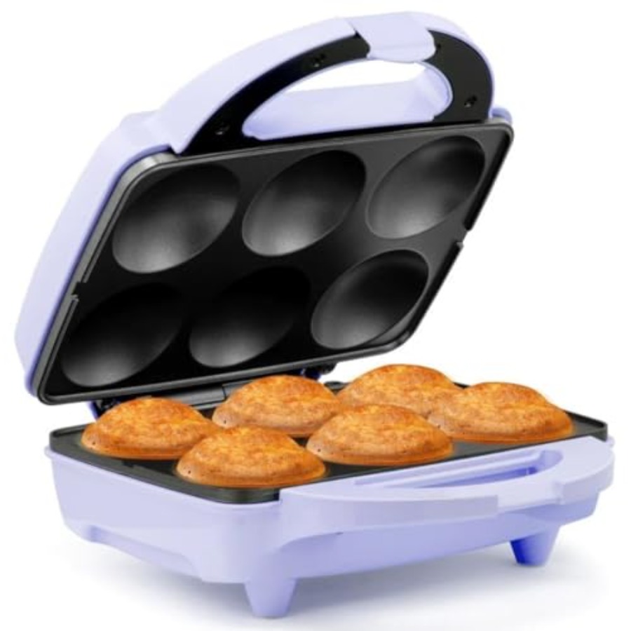 ノンスティック 6 カウント電動カップケーキメーカーマシン 6 カップケーキマフィンピザカップシナモンバンを焼きますギフト誕生日に最適