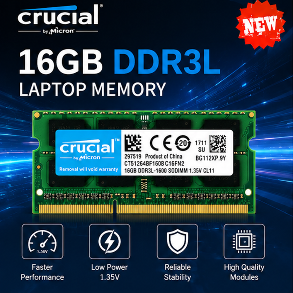 Crucial製ノートパソコン用メモリ 16GB DDR3L 1.35V 1600MHz SODIMMメモリ PC3-12800S PC3L RAM