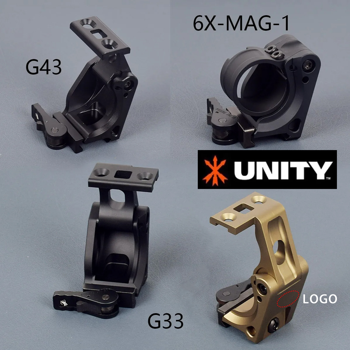 Unity 高速マウント G33 G43 G45 スコープマウント FTC 3X 6x 拡大鏡 QD レバー付き 2.26 インチ 2.91 インチ光学高さ G23 G30 6X-MAG-1 マウント
