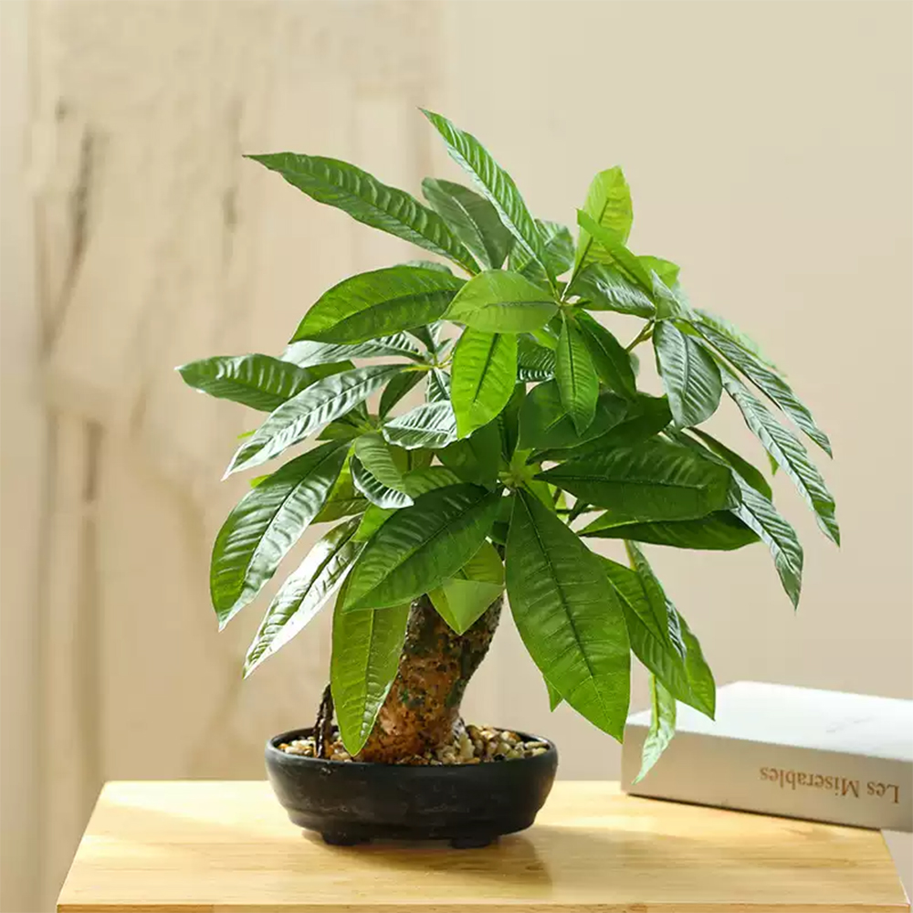 43 センチメートル人工モンステラの木鉢植え偽熱帯マネー植物盆栽常緑樹グリーンプラスチック葉家庭菜園の装飾