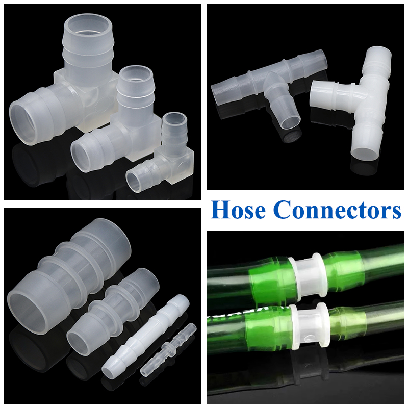 5/10/50pcs Hose Connectors OD 3.2mm - 25mm PE/PP Plastic Barb Splitter Fitting Drip Irrigation Coupler Pipe Garden Water Joint