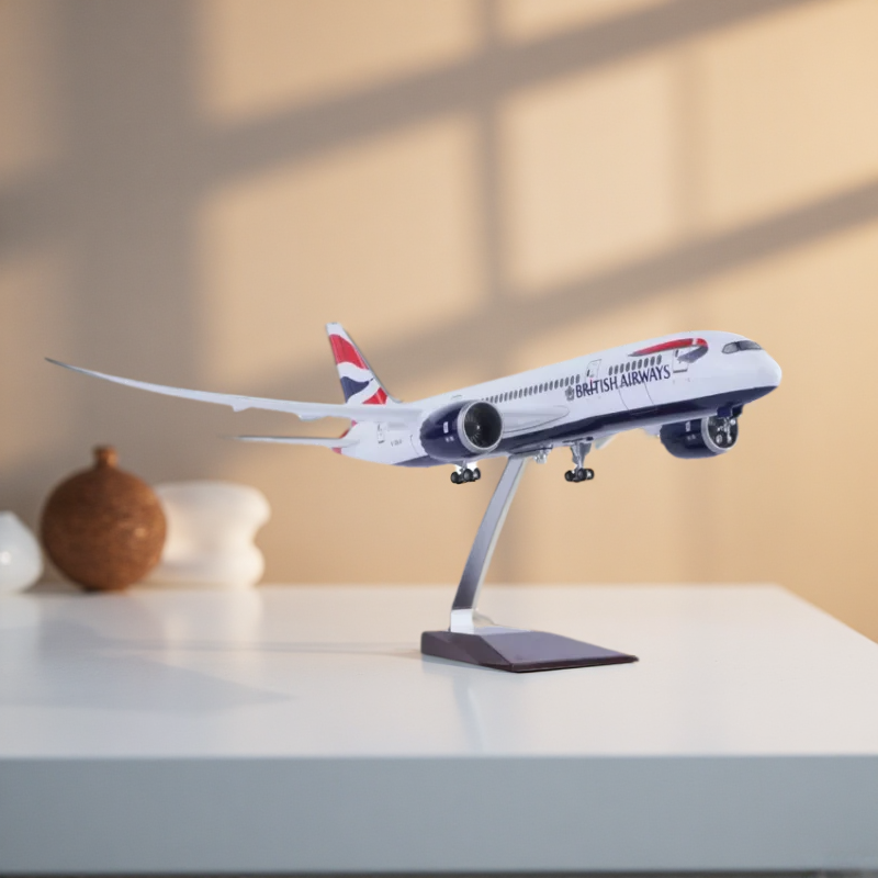 43 センチメートルダイキャスト飛行機 B787 ブリティッシュ・エアウェイズ 1/130 スケール航空機モデル樹脂おもちゃの飛行機お土産趣味のギフトとライト