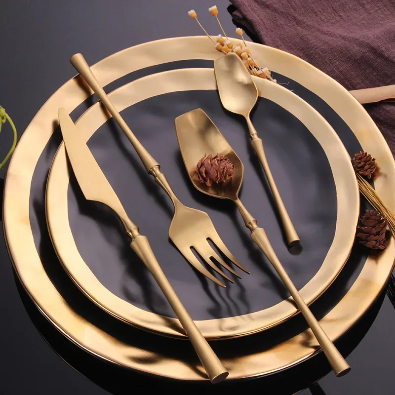 4 個ミラーマットステンレス鋼ブラックゴールドシルバーカトラリー食器食器ナイフスプーンフォーク食器セット食器洗い機対応