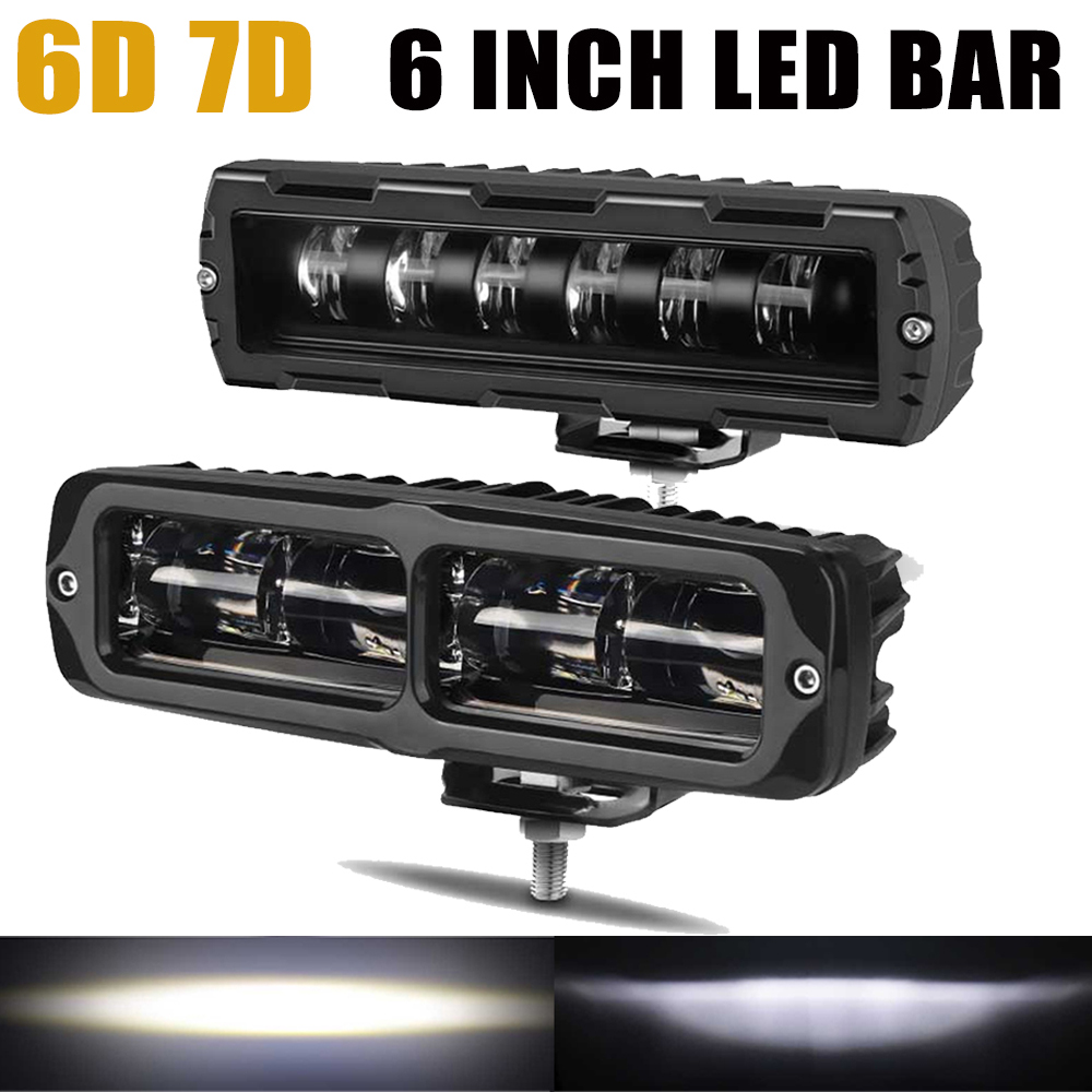 6 インチ 15 センチメートル 4 × 4 車のライトバー LED 作業補助ヘッドライトオートバイ運転ランニングフォグランプ LED ライト 6d 7D ワークライト