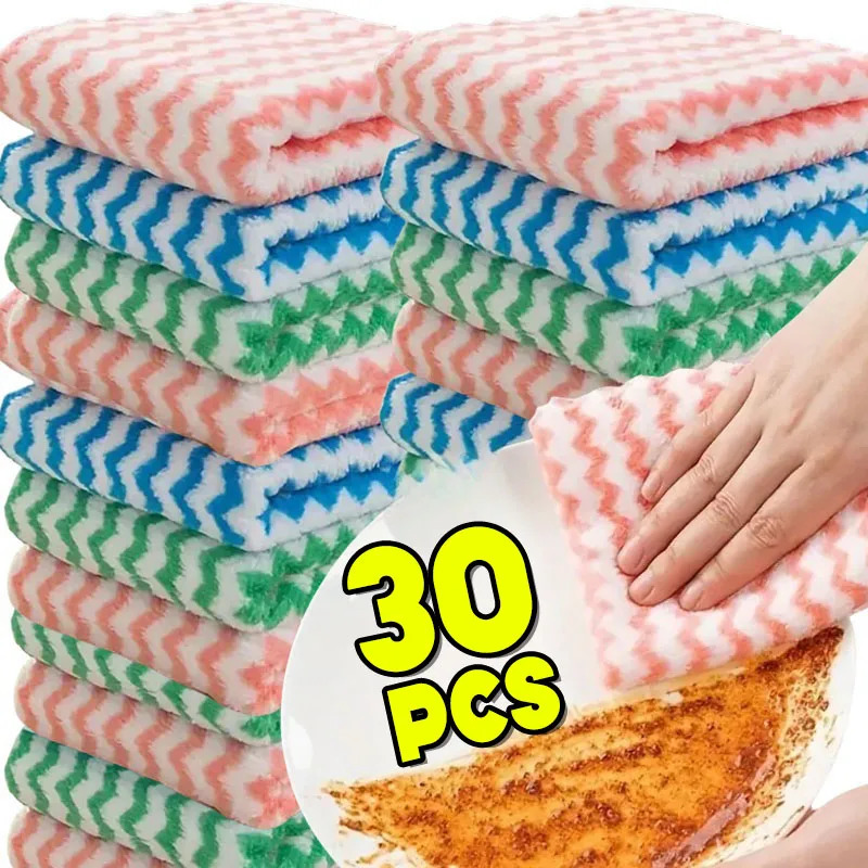 10/40 個の超吸収性ふきんサンゴフリースクリーニングクロス肥厚キッチン洗濯食器ぞうきんガラス窓拭きタオル