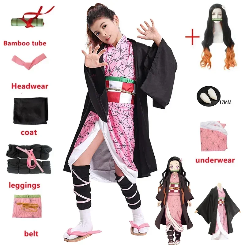 竈門禰豆子コスプレ衣装日本アニメカーニバルパーティー制服大人用ハロウィンコスチューム