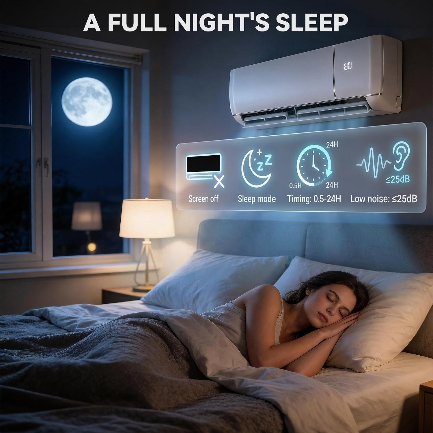 12000 BTU ミニスプリットエアコンヒートポンプ、115V 20 SEER2 インバーター AC ユニット Wifi 付き