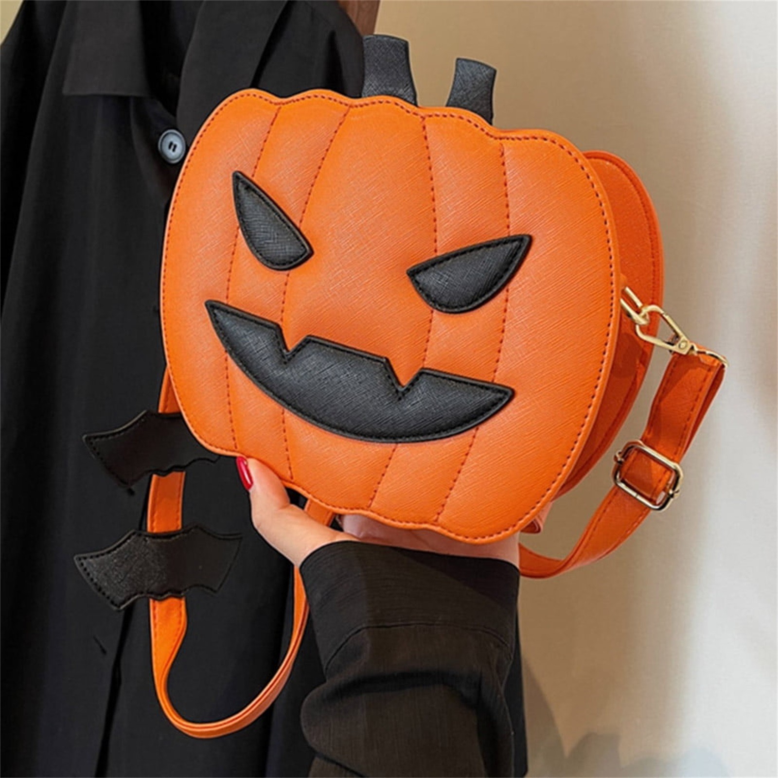 パンプキンクロスボディバッグ女性のためのパンプキンショルダーバッグ女性ハロウィンバッグ Pu レザー悪魔メッセンジャーバッグハロウィンショッパーバッグ