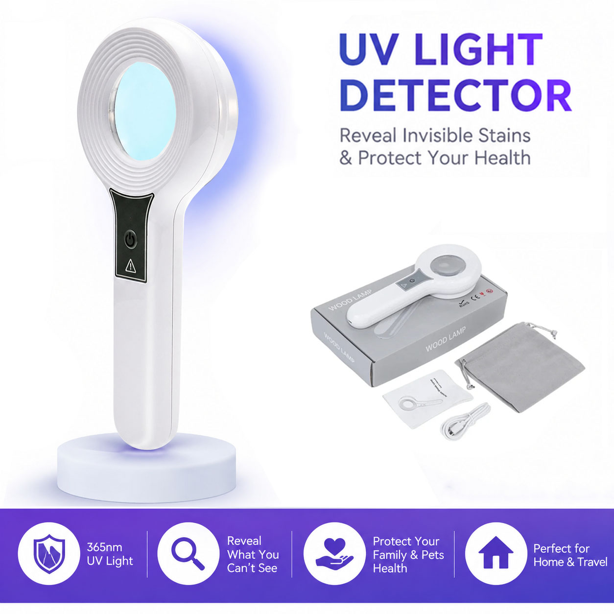 新しいウッズランプスキンアナライザーポータブルフェイシャルサロン美容アナライザー UV ランプ木製皮膚科分析テスト検査