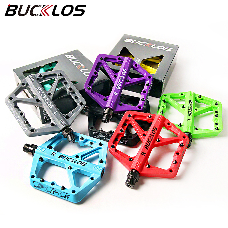 BUCKLOS 自転車ペダル超軽量ペダルプラットフォームロードマウンテンバイク用滑り止めナイロンシールドベアリングフラットペダル MTB 自転車部品