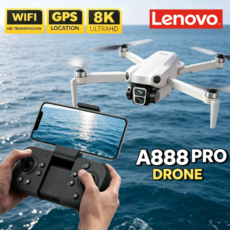 レノボ A888 折りたたみ式クアッドコプター 8K HD 5G WiFi FPV スクリーン RC ドローン ブラシレスモーター 障害物回避 プロフェッショナル空中ドローン
