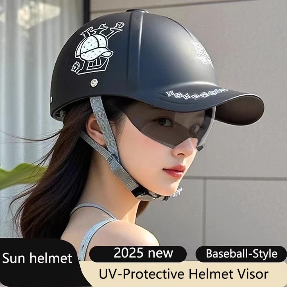 オートバイヘルメット男性女性 2025 新ユニセックス野球帽スタイル夏ハーフヘルメット電動バイク用
