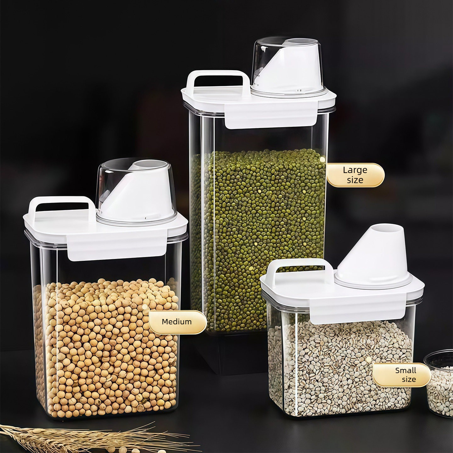 1pc プラスチック食品容器気密性と漏れ防止パントリー組織シリアルディスペンサーキッチン食品保存容器