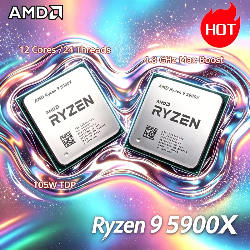 AMD Ryzen 9 5900X R9 5900X 3.7GHz--4.8GHz 12 コア 24 スレッド CPU プロセッサ 7NM L2=6MB L3=64M ソケット AM4 パッケージなし