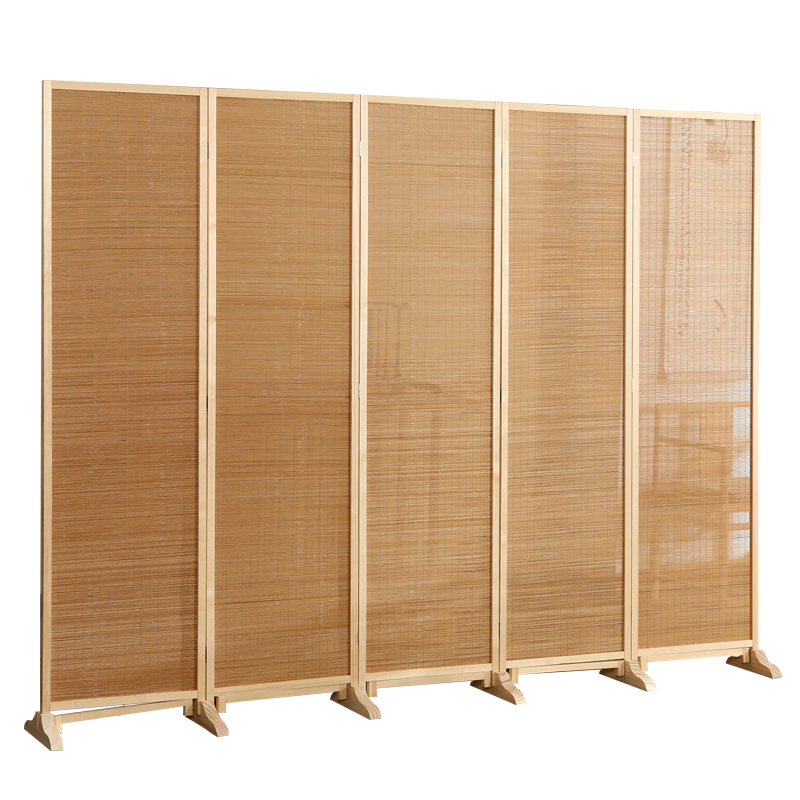 Solid wood screen mobile folding screen partition, living room, bedroom entrance, Chinese bamboo room dividers 스크린 책상 칸막이 파티션