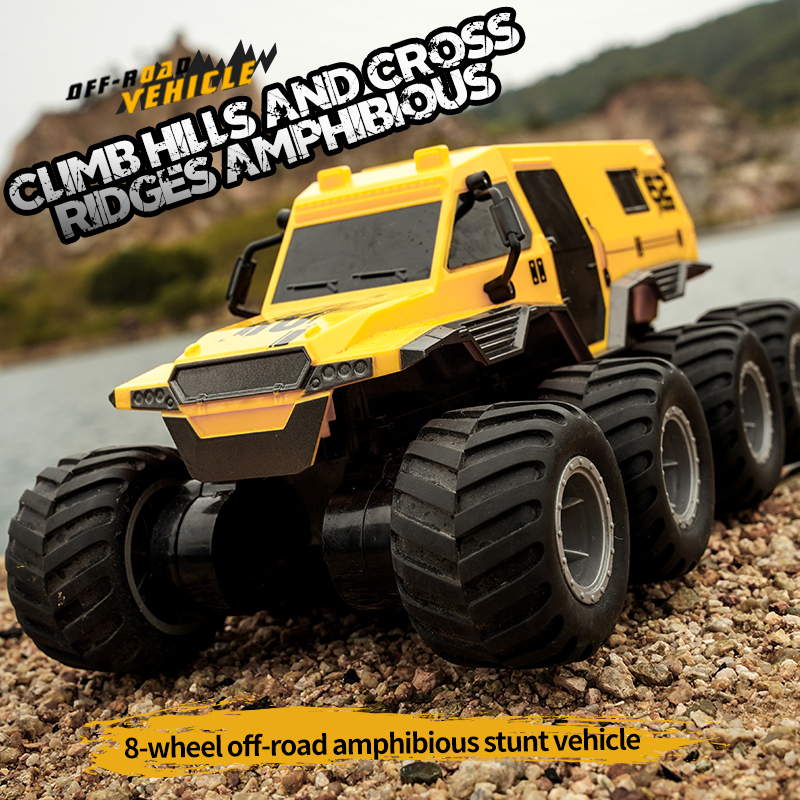 JJRC Q137 8x8 2.4G リモートコントロールカー 8WD オフロード水陸両用スタント車両 8 輪速度レーシングトラック防水クローラーおもちゃ