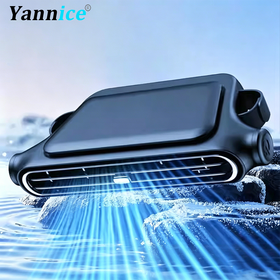 カーシート冷却ファン 3 速度調整可能 5V USB ヘッドレスト空気クーラー 3000mAh 充電式またはプラグイン後部座席換気ファン
