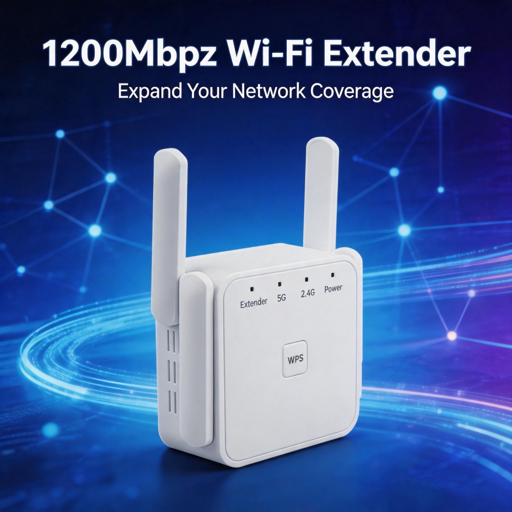 AC1200 WiFi リピーター 5Ghz 1200Mbps ルーター ブラック WiFi エクステンダー アンプ 2.4G/5GHz Wi-Fi 信号ブースター長距離ネットワーク