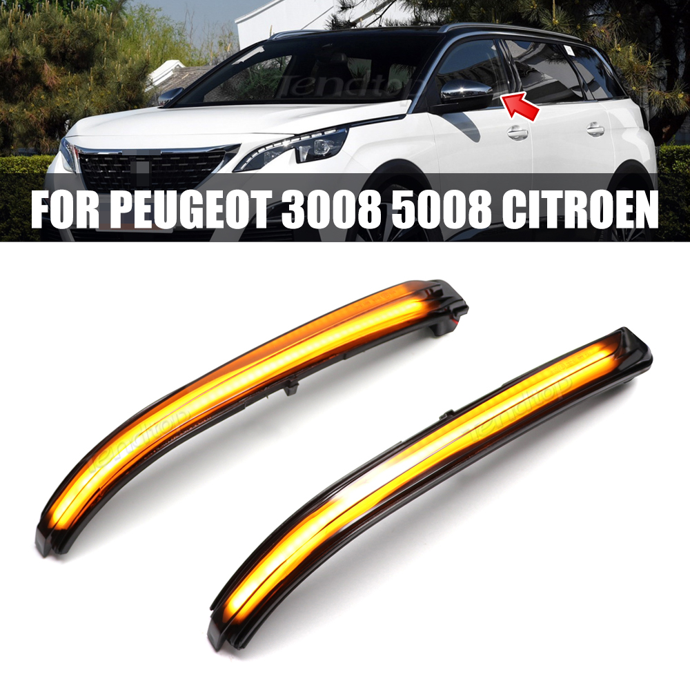 ダイナミック LED 点滅ターンシグナルライトバックミラーインジケータランププジョー 3008 5008 II 2017 - 2021 シトロエン C5