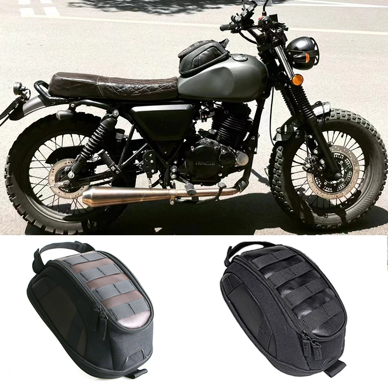 オートバイオイルタンク磁気バッグ適切なアイロニー燃料タンクバイクバッグヴィンテージ荷物ポータブルバックパックストラップ付き便利