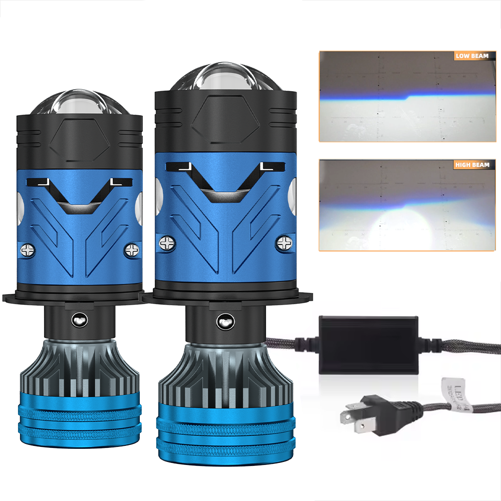 18800000LM H4 LED BI プロジェクターレンズ 6500K 高低ビーム H4 ソレノイドターボファン自動ヘッドランプ超高輝度 12V 車/バイク用