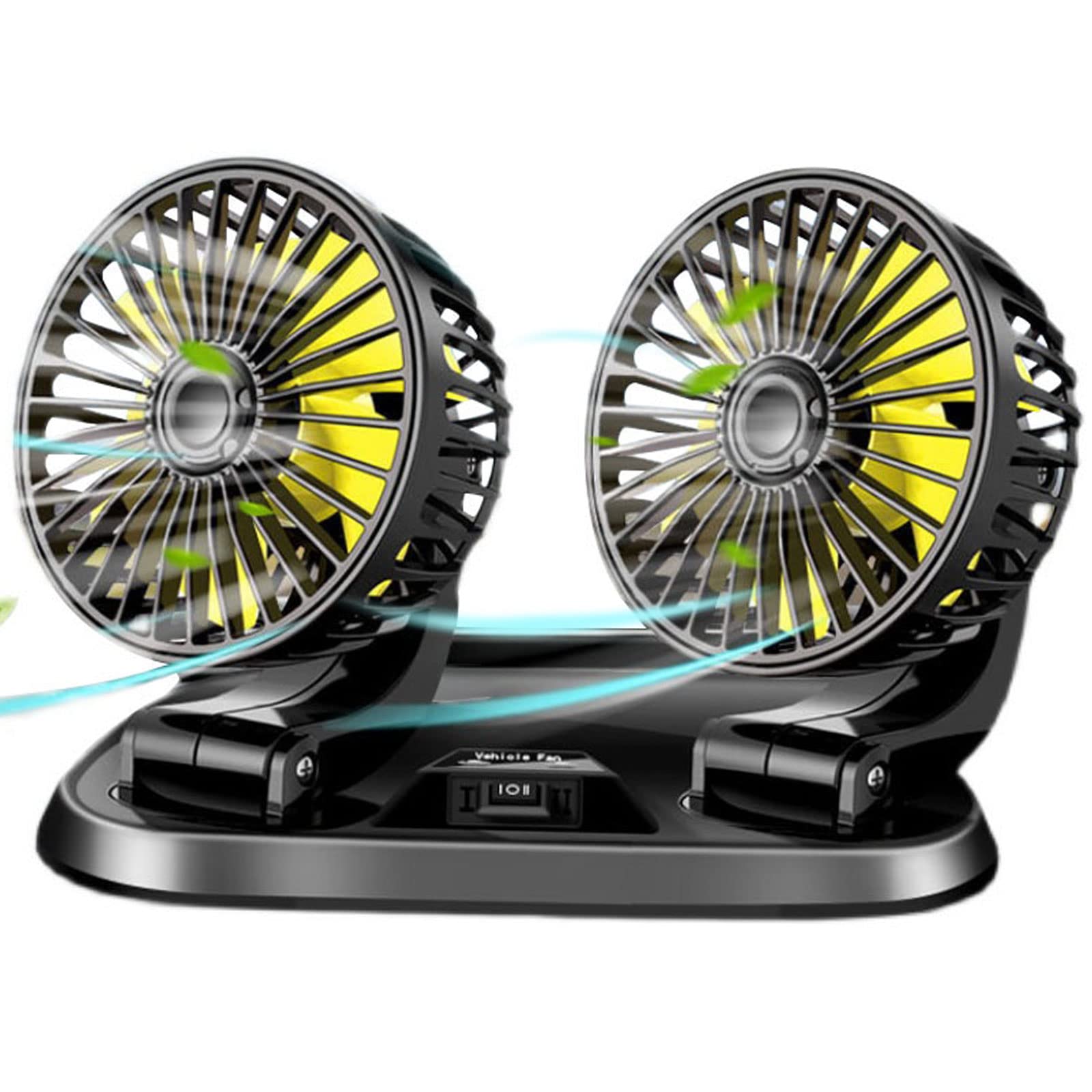 電気自動車冷却ファン 360 度回転可能伸縮デュアルヘッドシガープラグ付き低騒音自動車ファン車 Seda