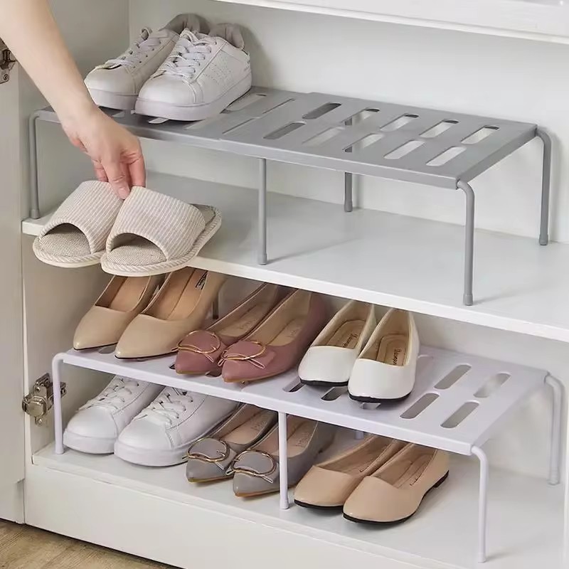 ABS シューズラック拡張シューズハンガー収納省スペース棚伸縮収納ラック家庭用キッチンキャビネットオーガナイザー