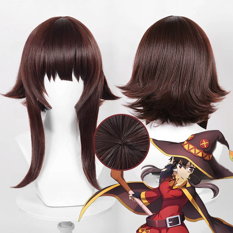 アニメめぐみんコスプレウィッグ 32 センチメートルショートヘア耐熱合成かつら