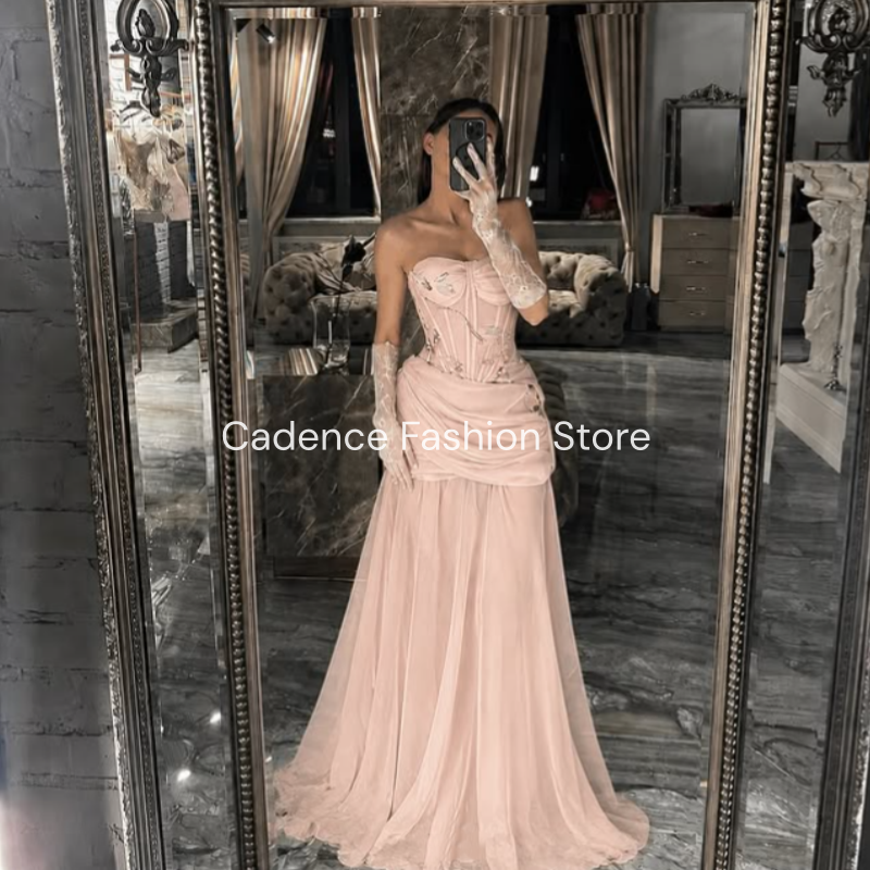 ライトピンクオフショルダーイブニングドレスレースvestidoパラフェスタコルセットドバイaライン誕生日ドレス用女性ウエディングドレスカスタマイズ