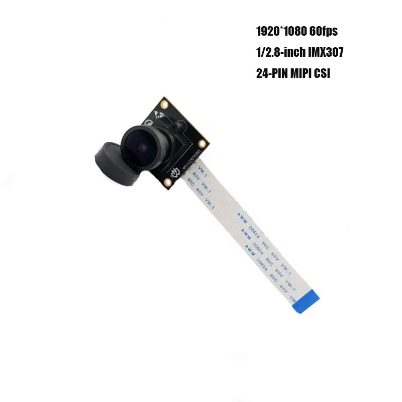 2MP HD 1080P IMX307 Starvis MIPI カメラモジュール、60fps FF 140 度 24 ピン MIPI CSI 搭載