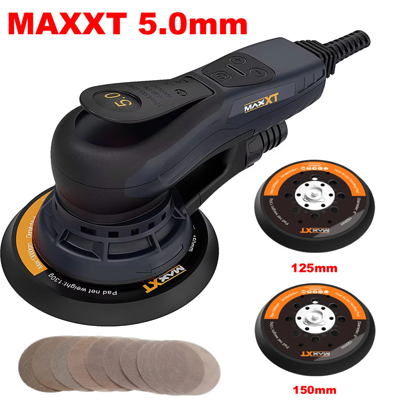 MAXXT 350 ワット電気オービタルサンダー木工サンディングマシン車体ポリッシャーブラシレスモーター研削 150 ミリメートル/125 ミリメートルパッド