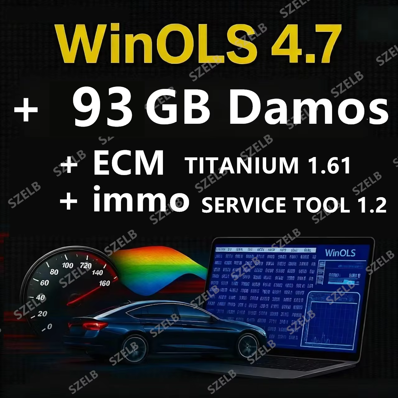Winols 4.7 93GB Damos Pack 大規模アーカイブ Winols ソフトウェア用 Damos Mappacks 大規模パッケージ チップ チューニング マップ ファイル