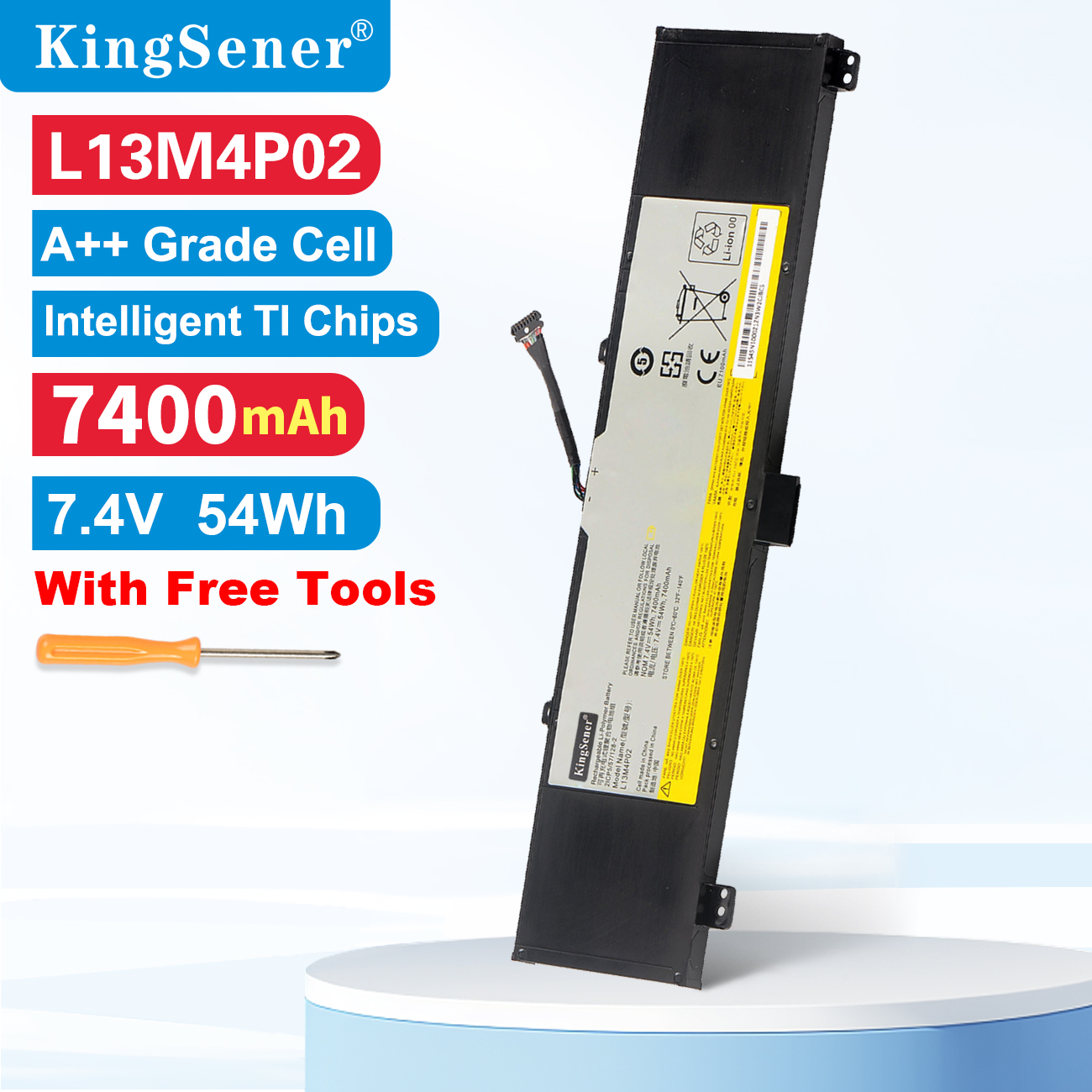 KingSener L13M4P02 L13N4P01 Lenovo Y50-70 Y70-70 Y70 Y50P-70 タブレット用ノートパソコンバッテリー 7.4V 54WH 無料ツール付き