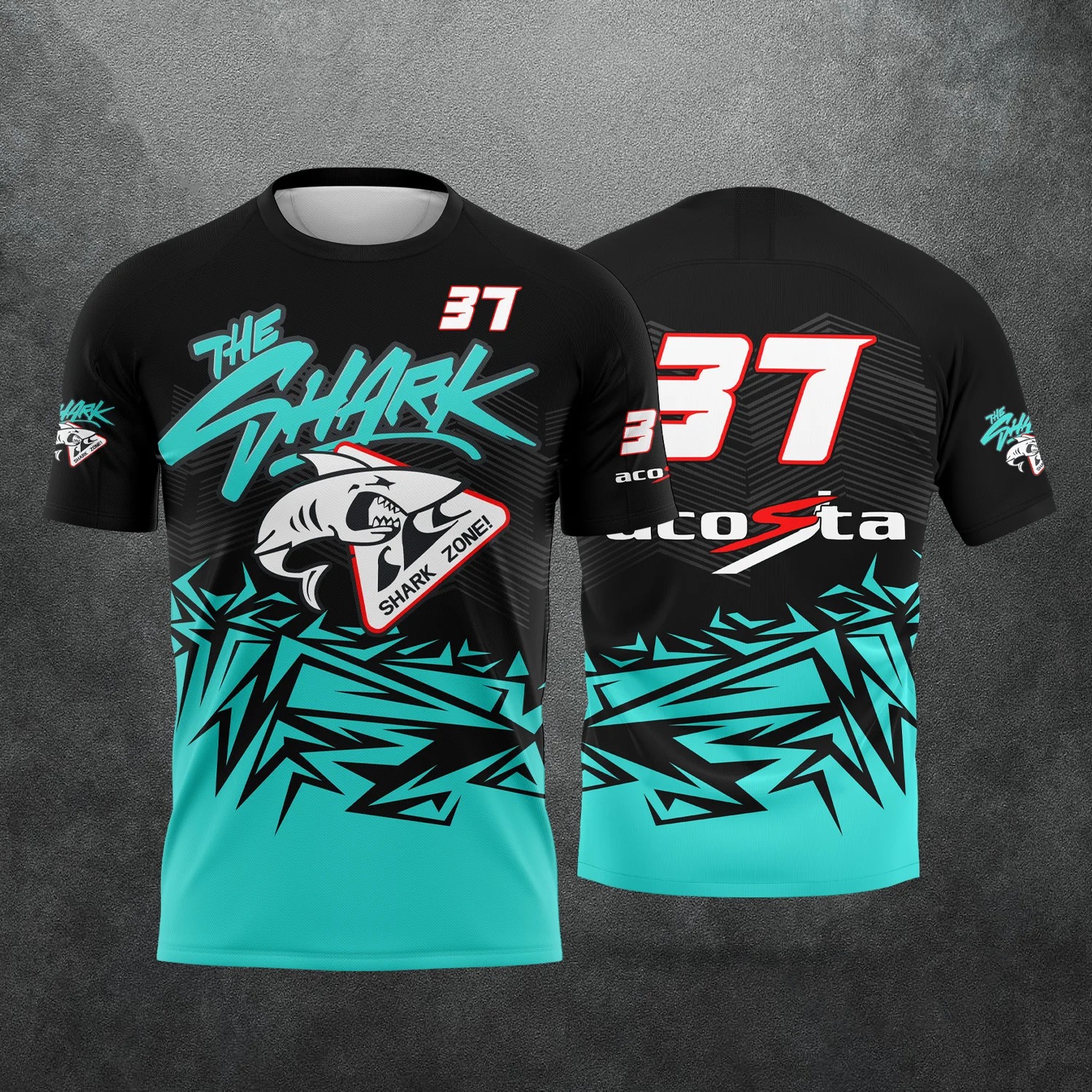 2026 ペドロ・アコスタ 37 ファン Tシャツサメオートバイライダーグラフィック Tシャツユニセックス夏カジュアル 3D プリント半袖 Tシャツ