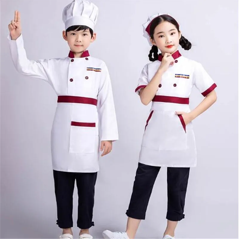 調理制服子供帽子ジャケットエプロン子供の日幼稚園パフォーマンス服ハロウィン子供シェフコスプレ衣装