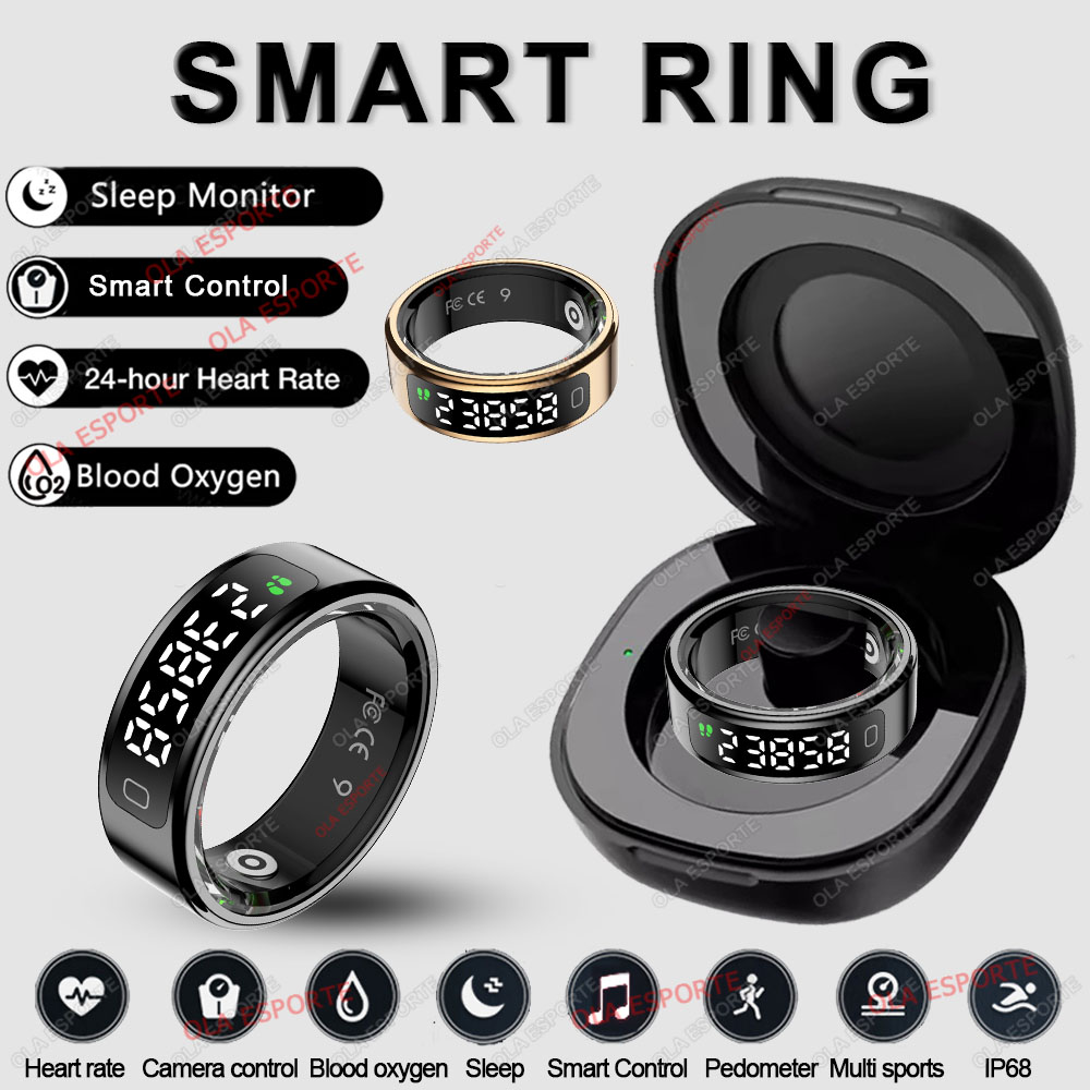 R11 スマートリング、表示画面とタッチ付き、Zikr Tasbih カウンター、充電ボックス付き、ヘルスマネージャー、Android 用 5ATM 防水