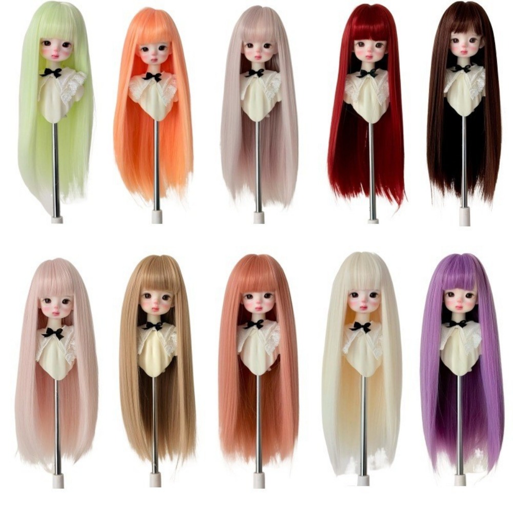 1/3 1/4 1/6 Bjd 人形かつら高温ファッションロングレインボーストレートとカーリー Bjd かつら SD BJD 人形人形アクセサリー